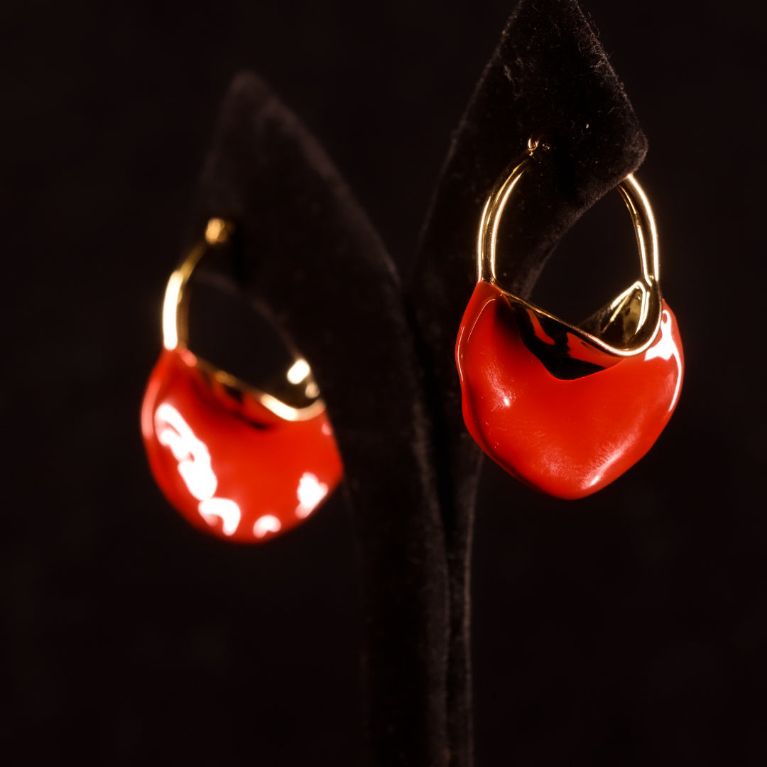 "VIENNA" Drop Red Earrings