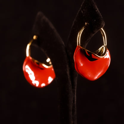 "VIENNA" Drop Red Earrings