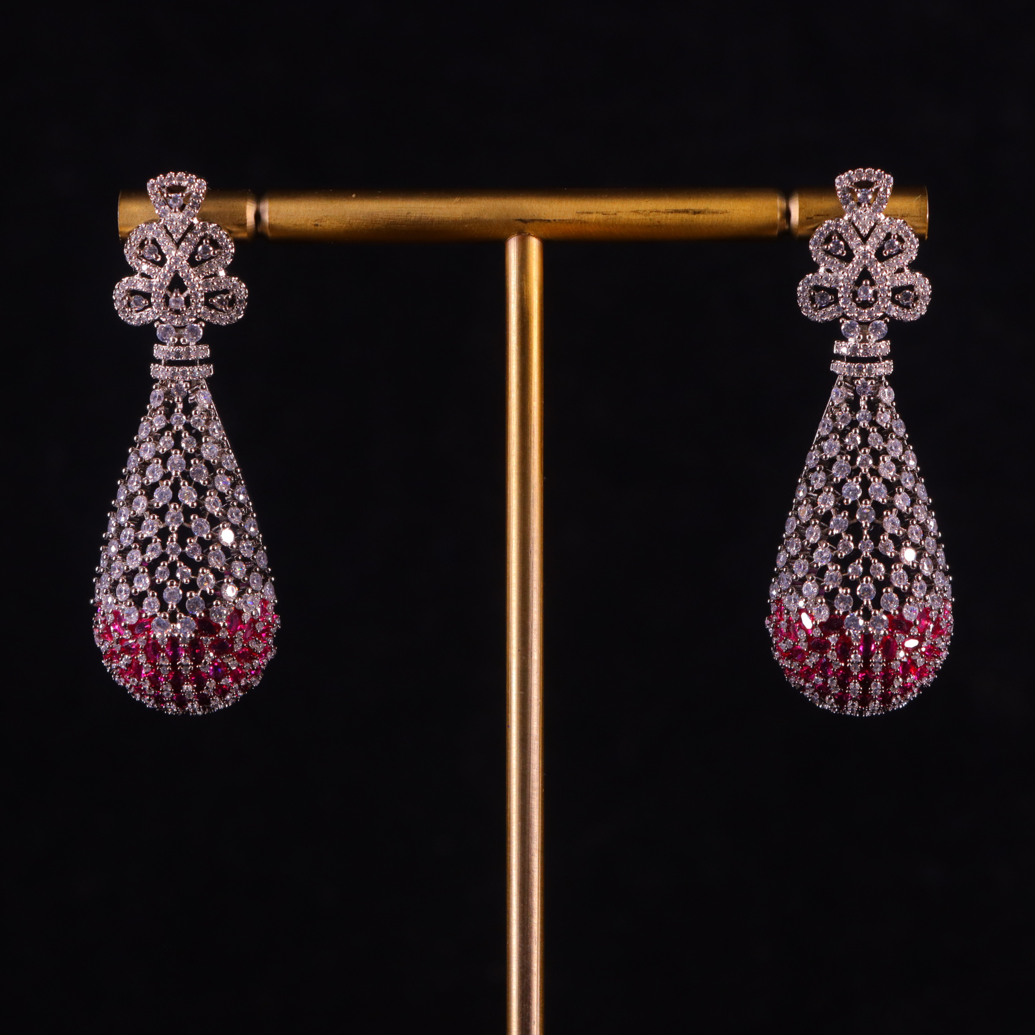 "AMARA" Frost Ruby Earrings