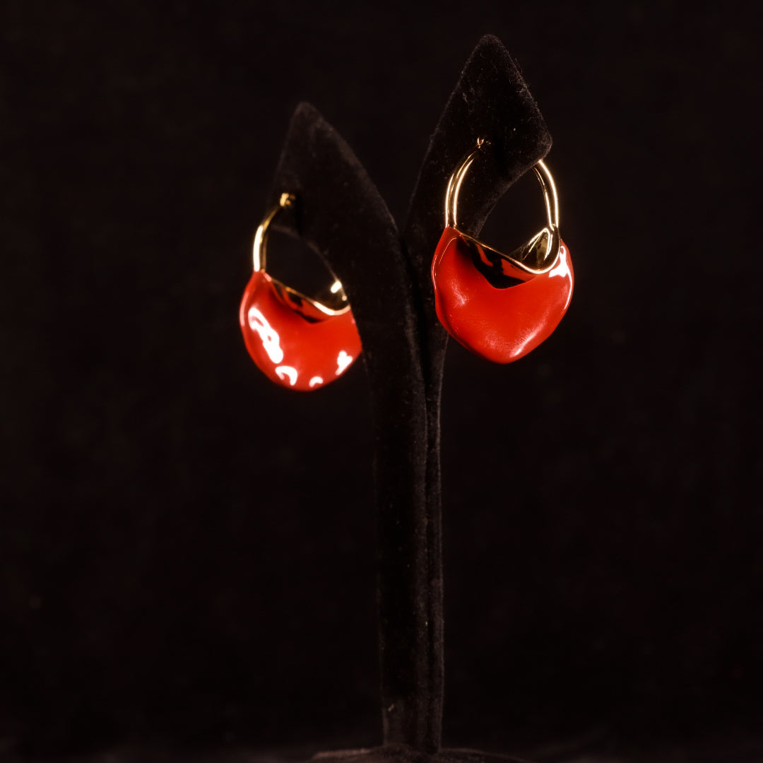 "VIENNA" Drop Red Earrings