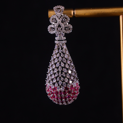 "AMARA" Frost Ruby Earrings