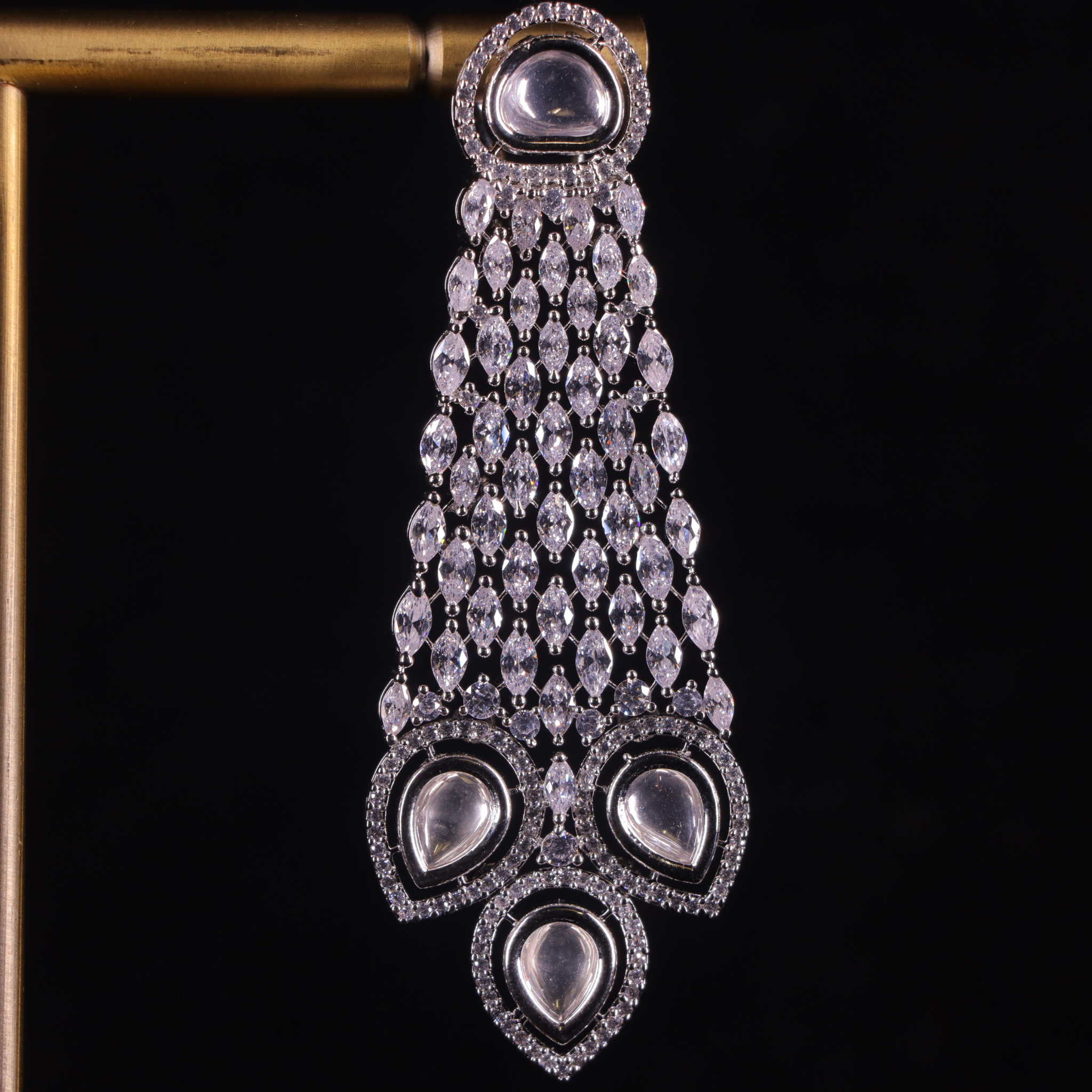 "AMARA" Chrome Silver Earrings