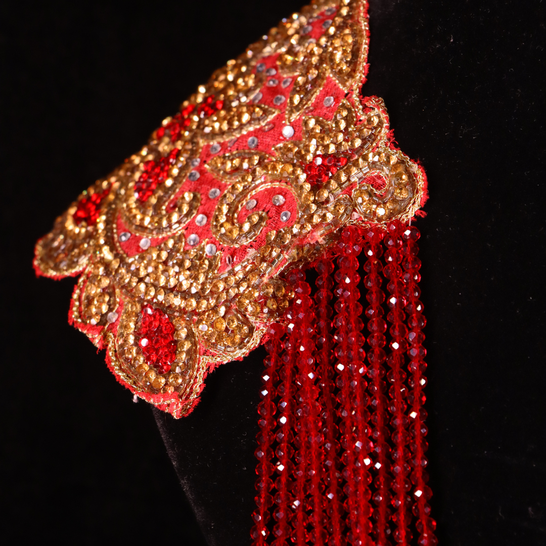 "VIENNA" Glitz Red Embroider Neckpiece