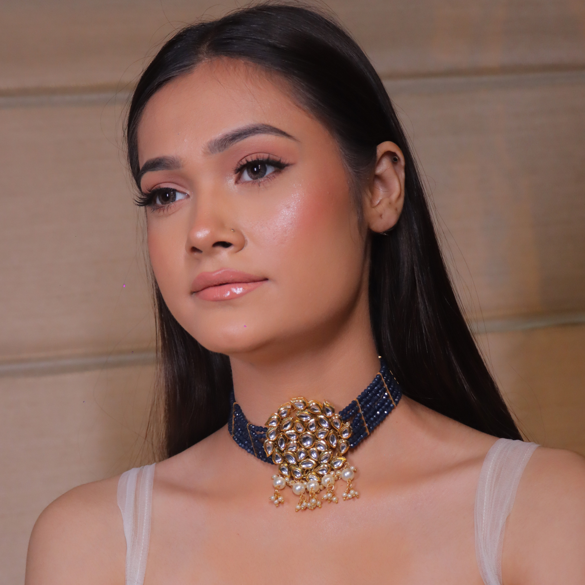 "AMIRA" Indigo Noor Choker Neckpiece