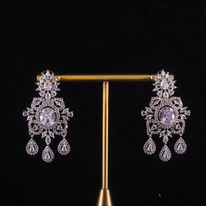 A pair of sophisticated diamond earrings