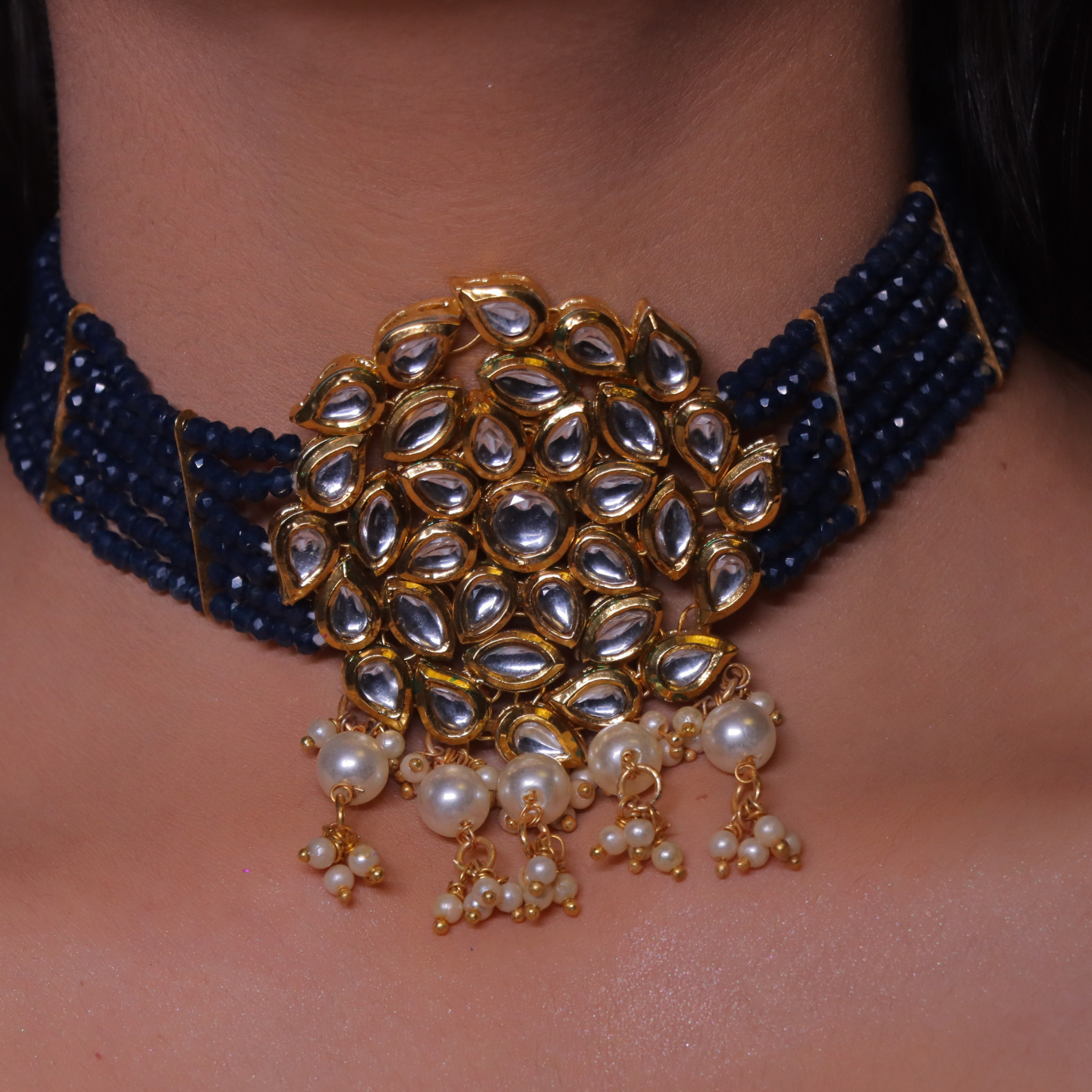 "AMIRA" Indigo Noor Choker Neckpiece