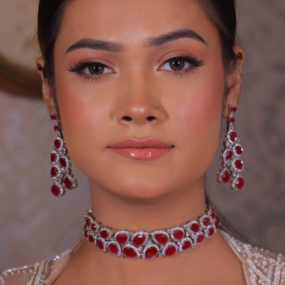 "DMONDE" Maharani Ruby Choker Set