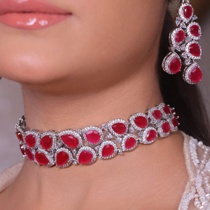 "DMONDE" Maharani Ruby Choker Set