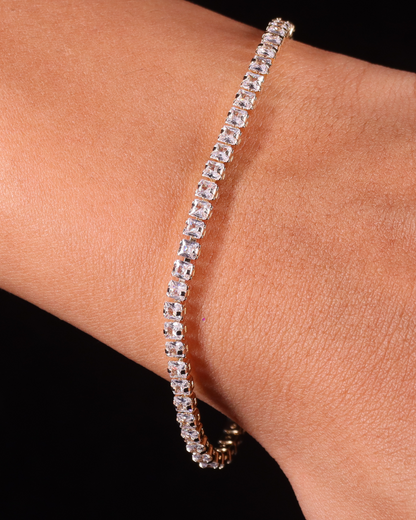 silver diamond tennis bracelet