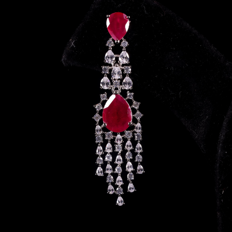 Elegant ruby gemstone pendant with diamonds