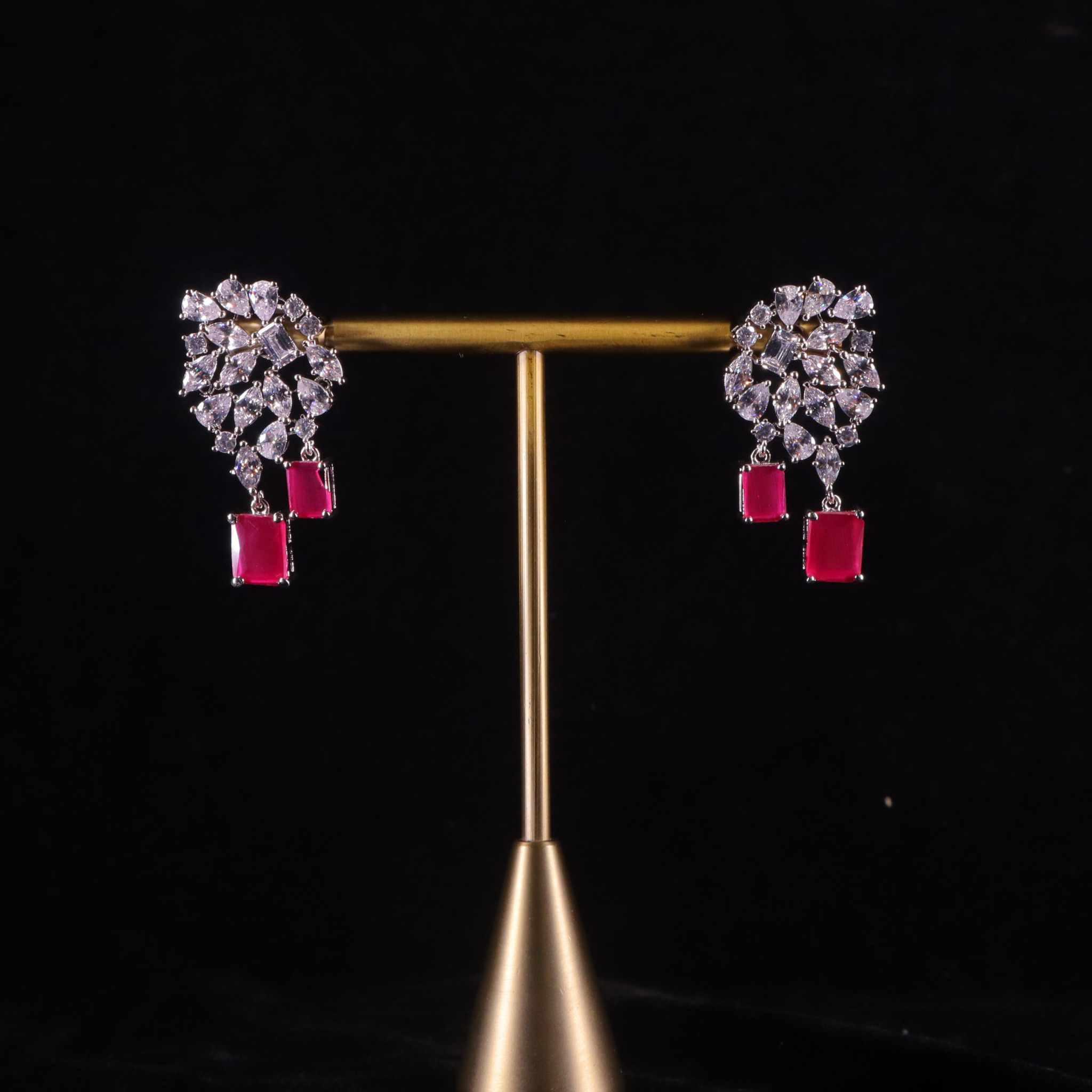 "AMARA" Ruby Crust Earrings