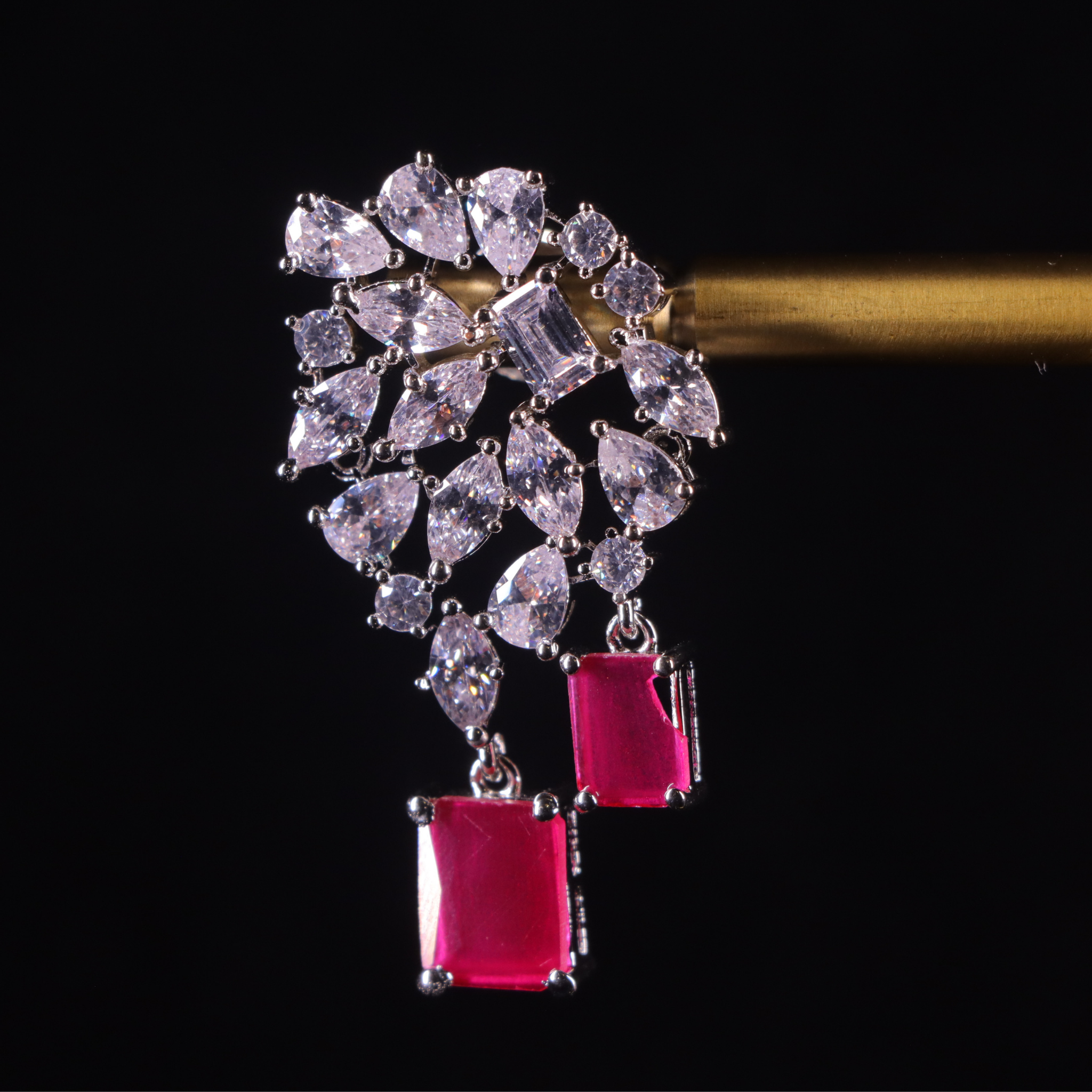 "AMARA" Ruby Crust Earrings