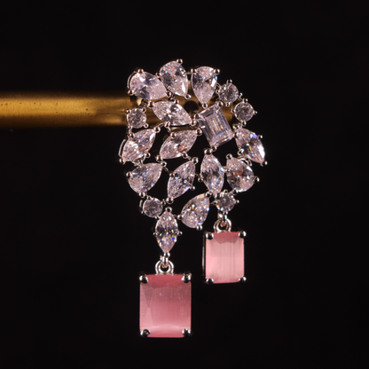 "AMARA" Pink Crust Earrings