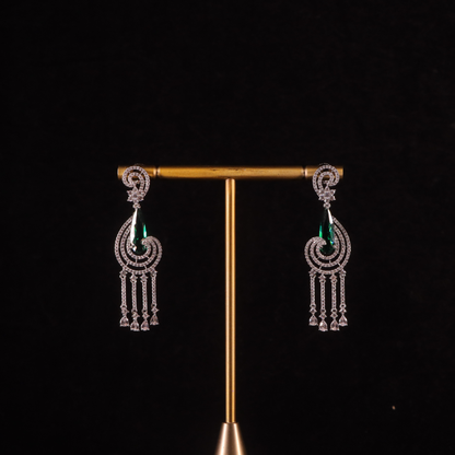 "AMARA" Swirl Drop Emerald Earrings