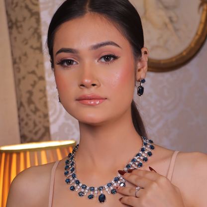 "DMONDE" Mystique Sapphire Diamond Necklace Set