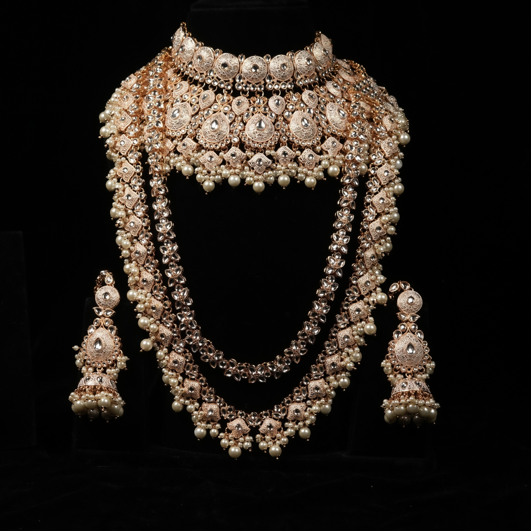 "KYARA" Ivory Gold Full Bridal Set (9 pcs)