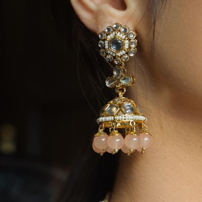 "AMIRA" Muave Pink Kundan Set