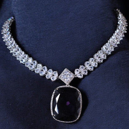 "DMONDE" Midnight Purple Diamond Necklace Set