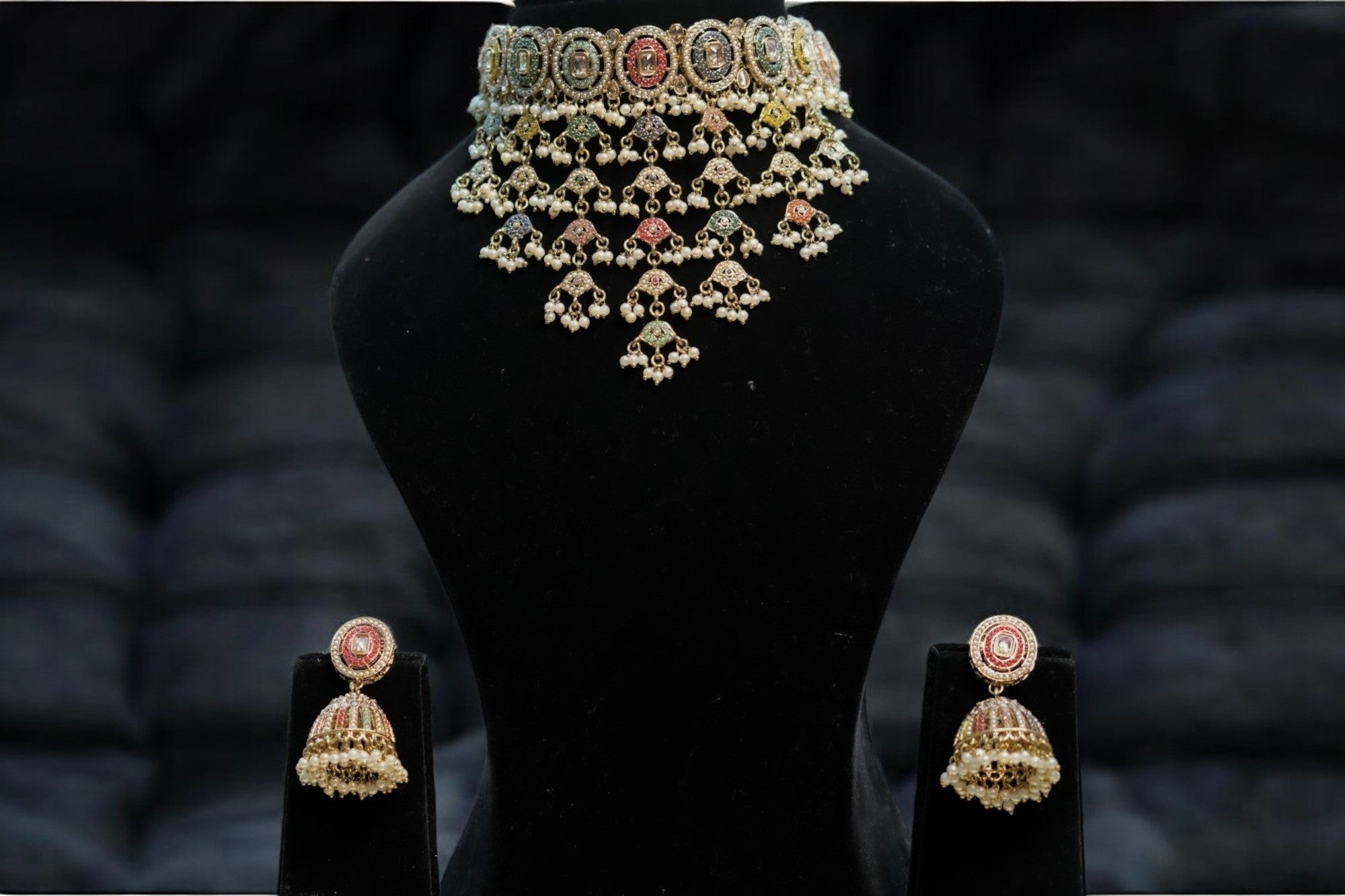 "AMIRA" Kaleidoscope Kundan Necklace Set