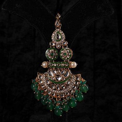 "AZURA" Royale Green Earrings & Tikka Set