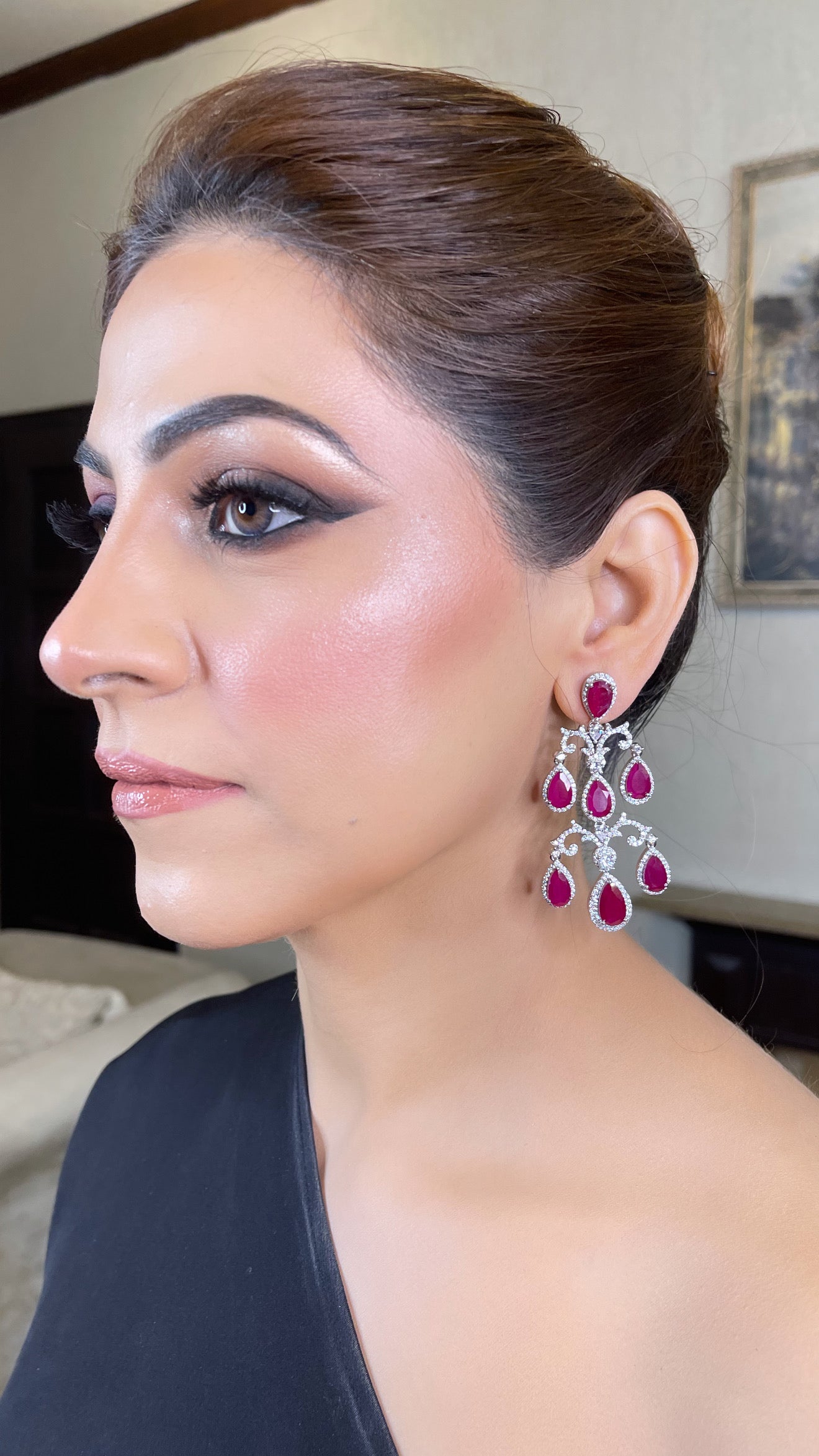 "AMARA" Ruby Cascade Earrings