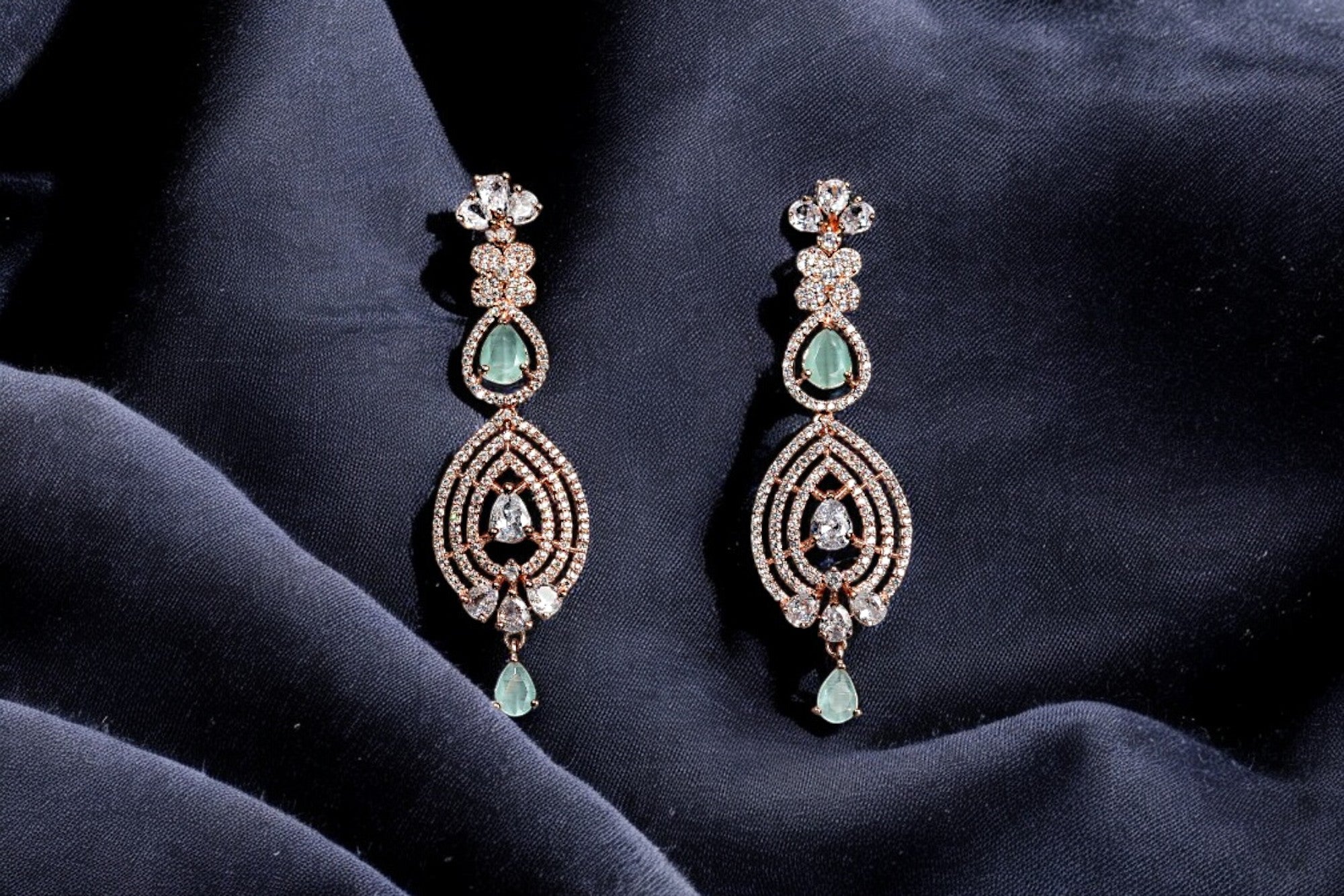 "AMARA" Oxidized Marine Gold Earrings