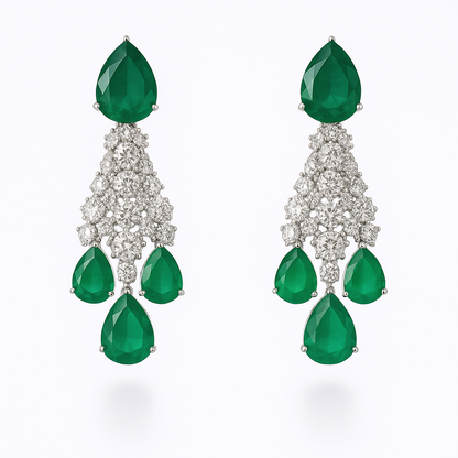 "AMARA" Crystal Emerald Earrings