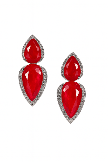 "AMARA" Chalet Ruby Earrings