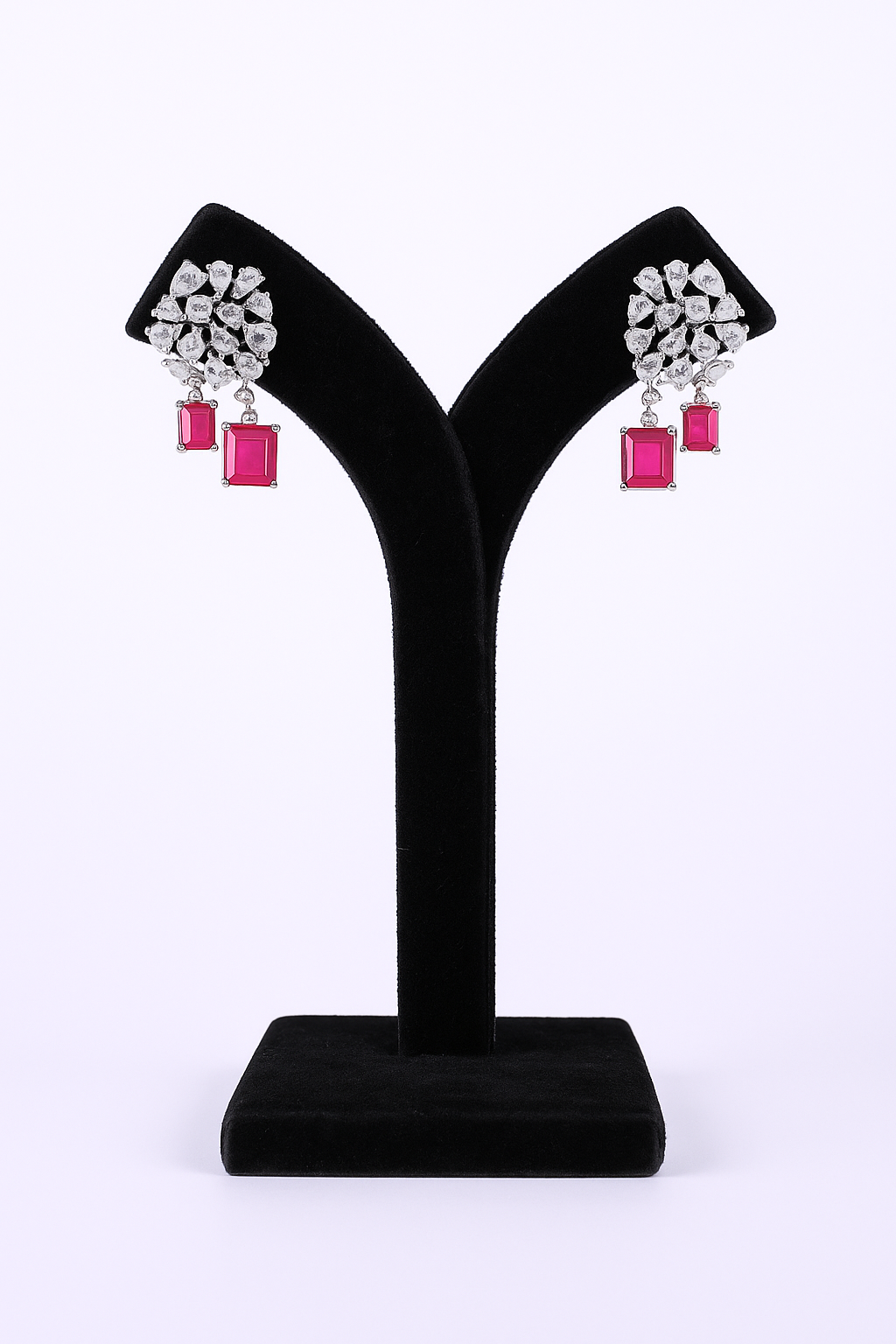 "AMARA" Ruby Crust Earrings