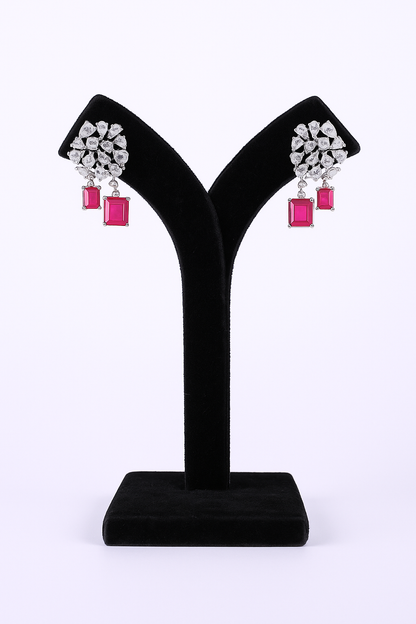 "AMARA" Ruby Crust Earrings