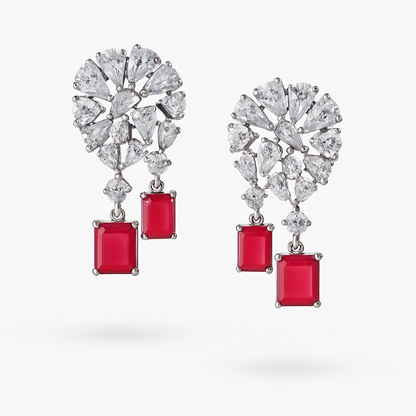 "AMARA" Ruby Crust Earrings