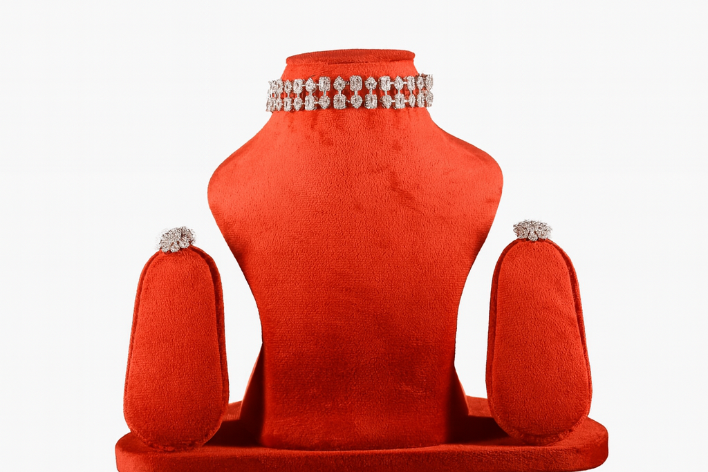 "DMONDE" Double String Diamond Necklace Set