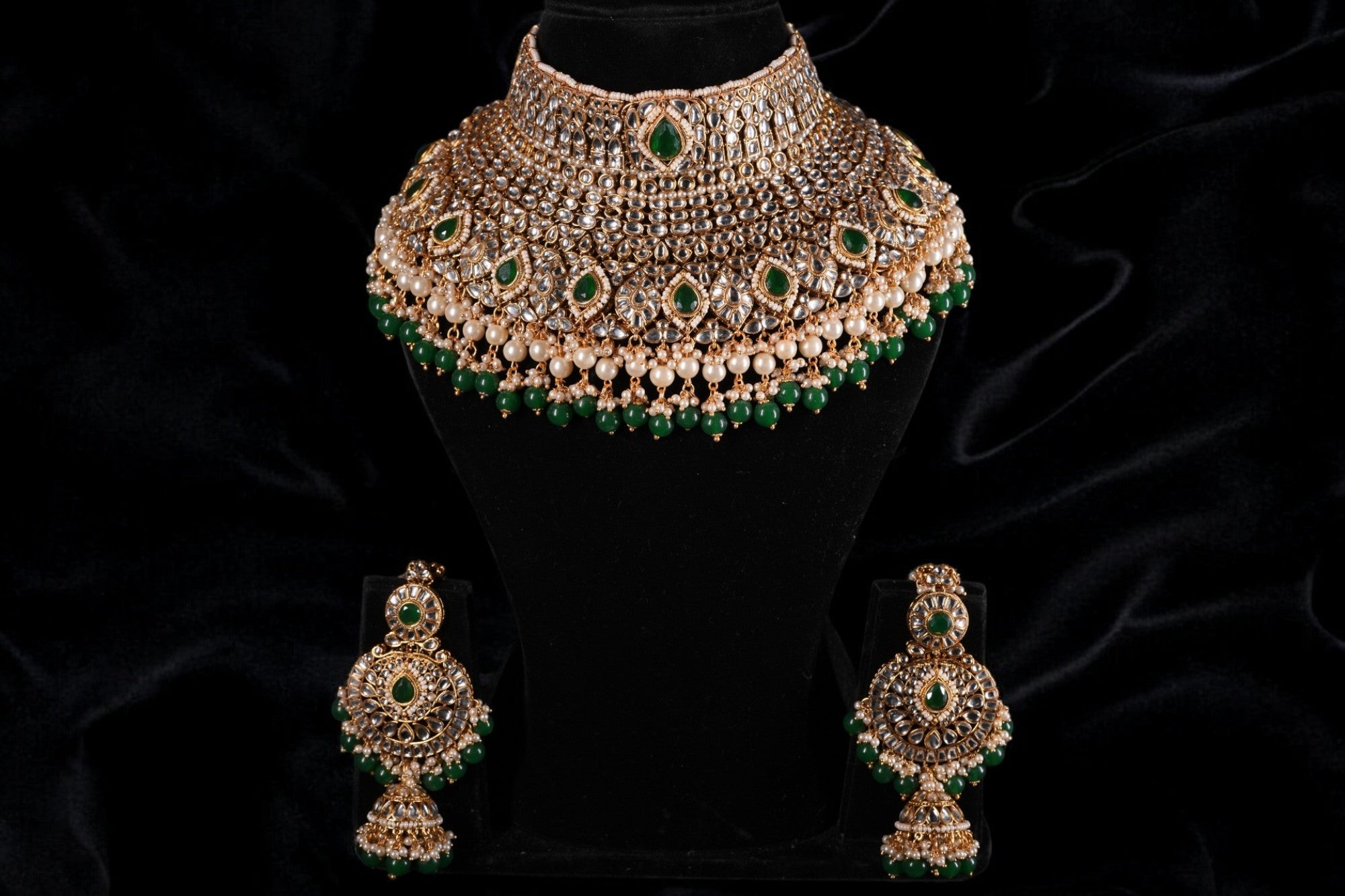 "KYARA" Pine Green Full Bridal Set (9 pcs)