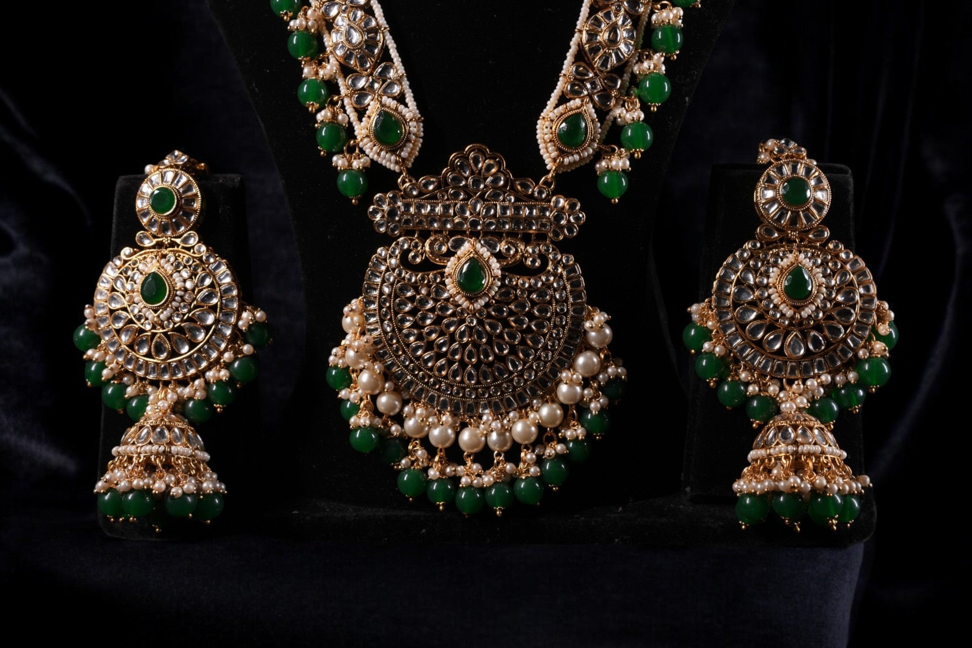 "KYARA" Pine Green Full Bridal Set (9 pcs)