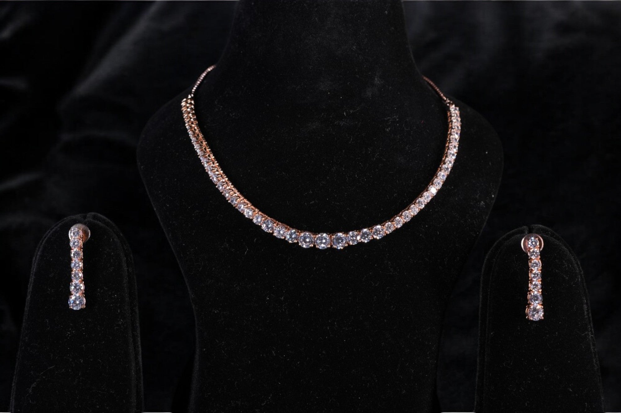"DMONDE" Lumina Grace Rose Gold Diamond Tennis Set