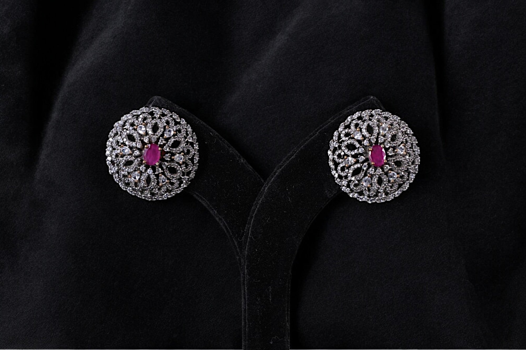 "VIENNA" Pink Ruby Earrings