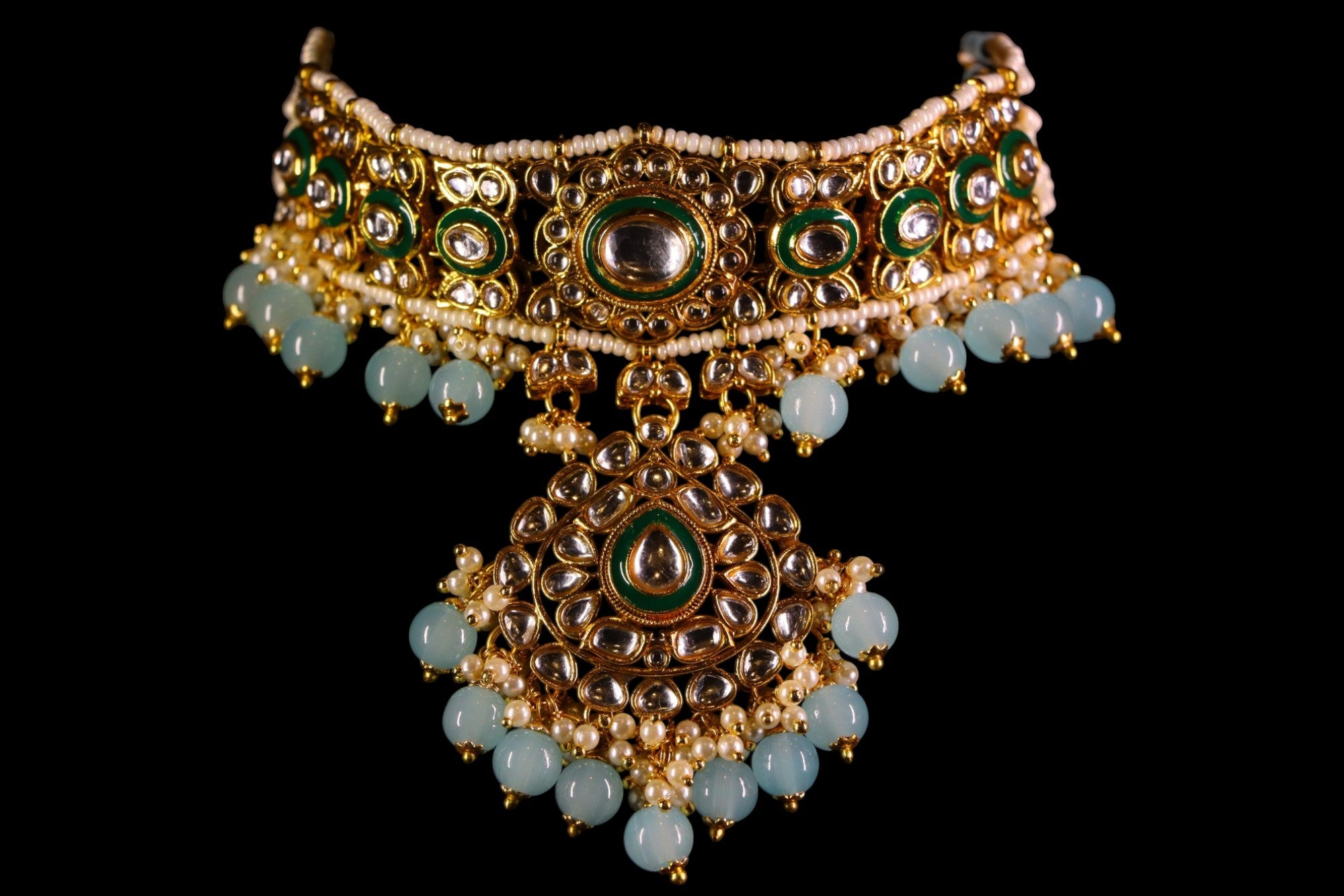 "AMIRA" Turquoise Charm Choker Set