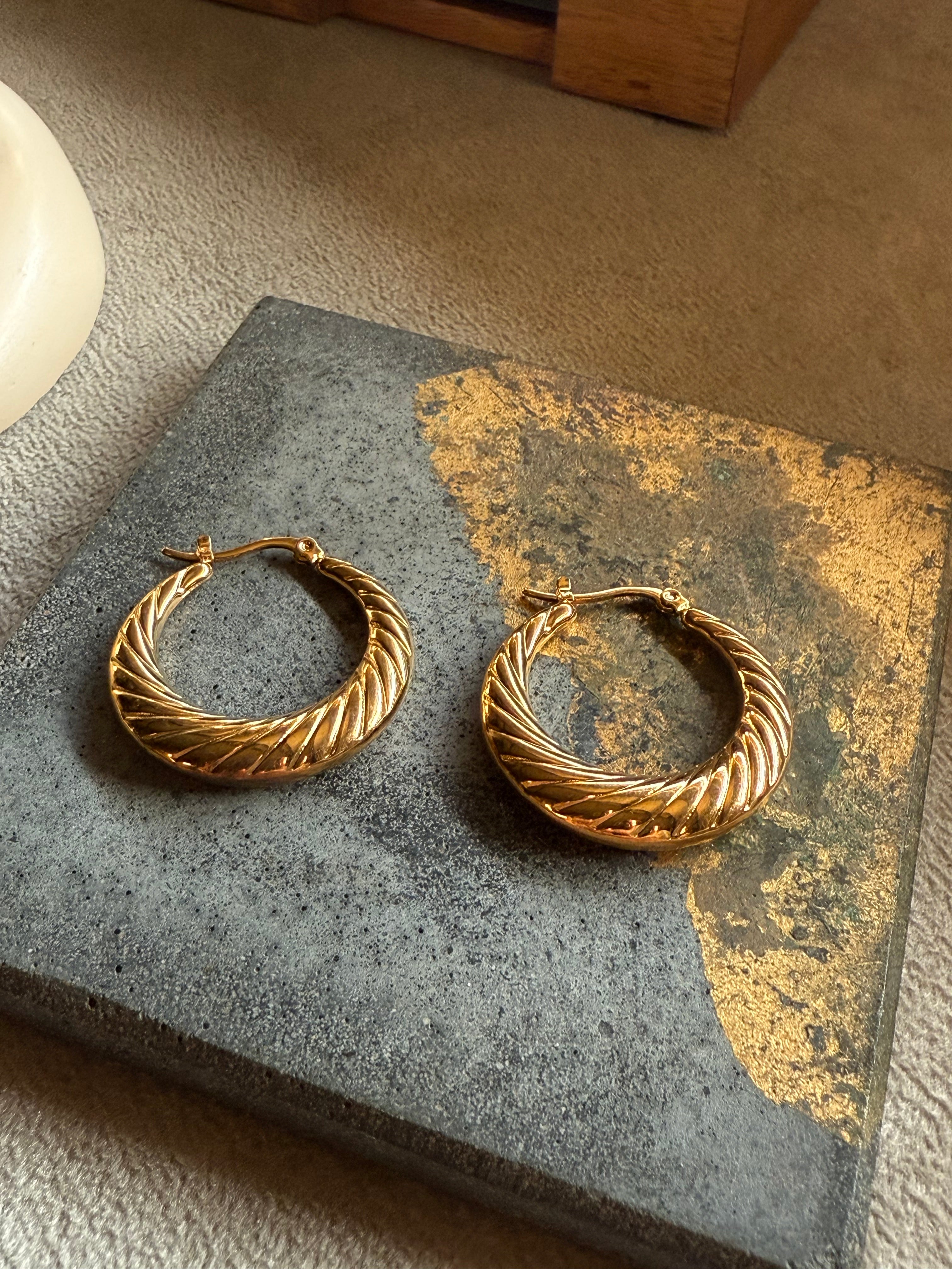 "VIENNA" Gilded Hoops Earrings