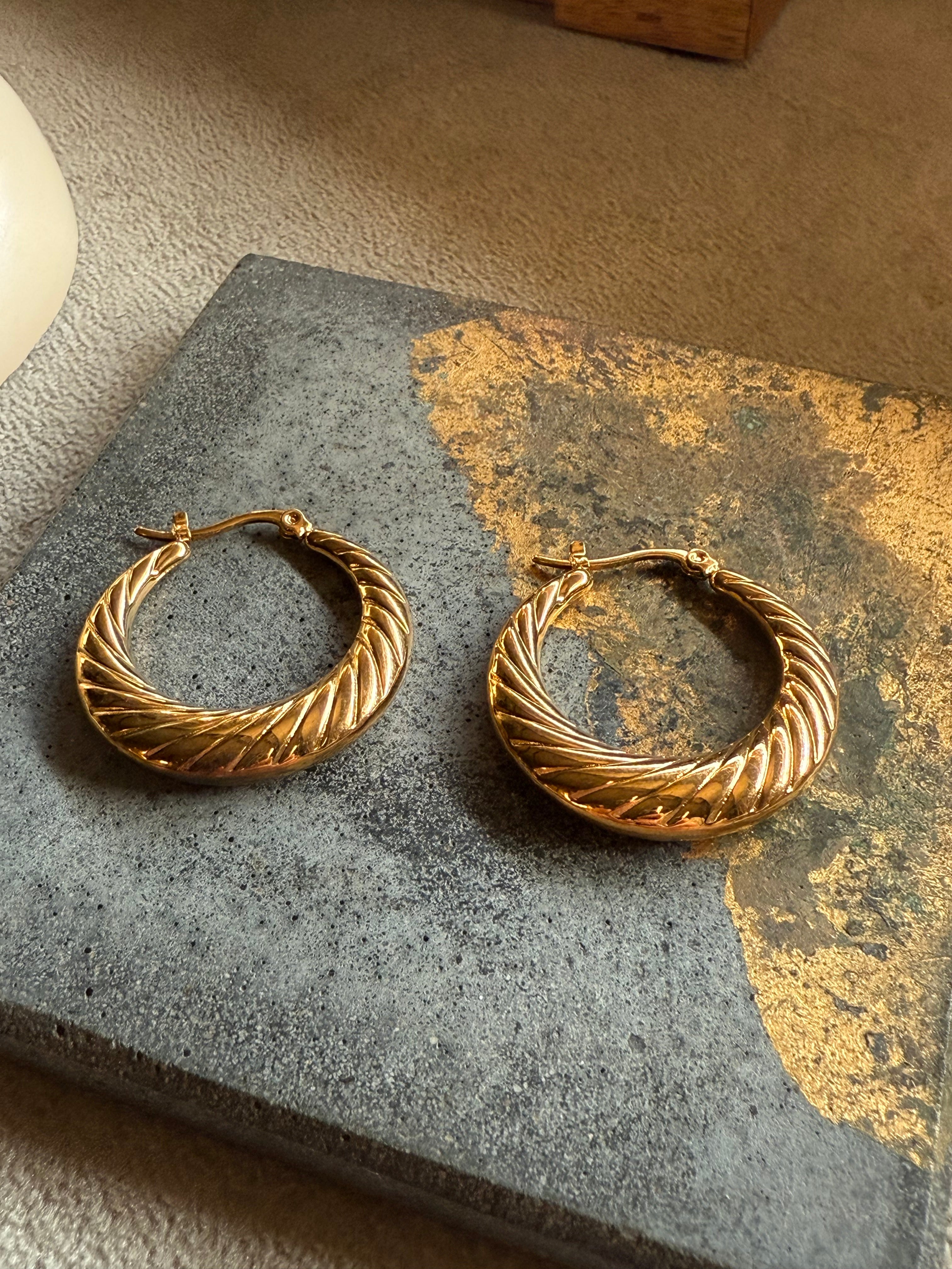 "VIENNA" Gilded Hoops Earrings