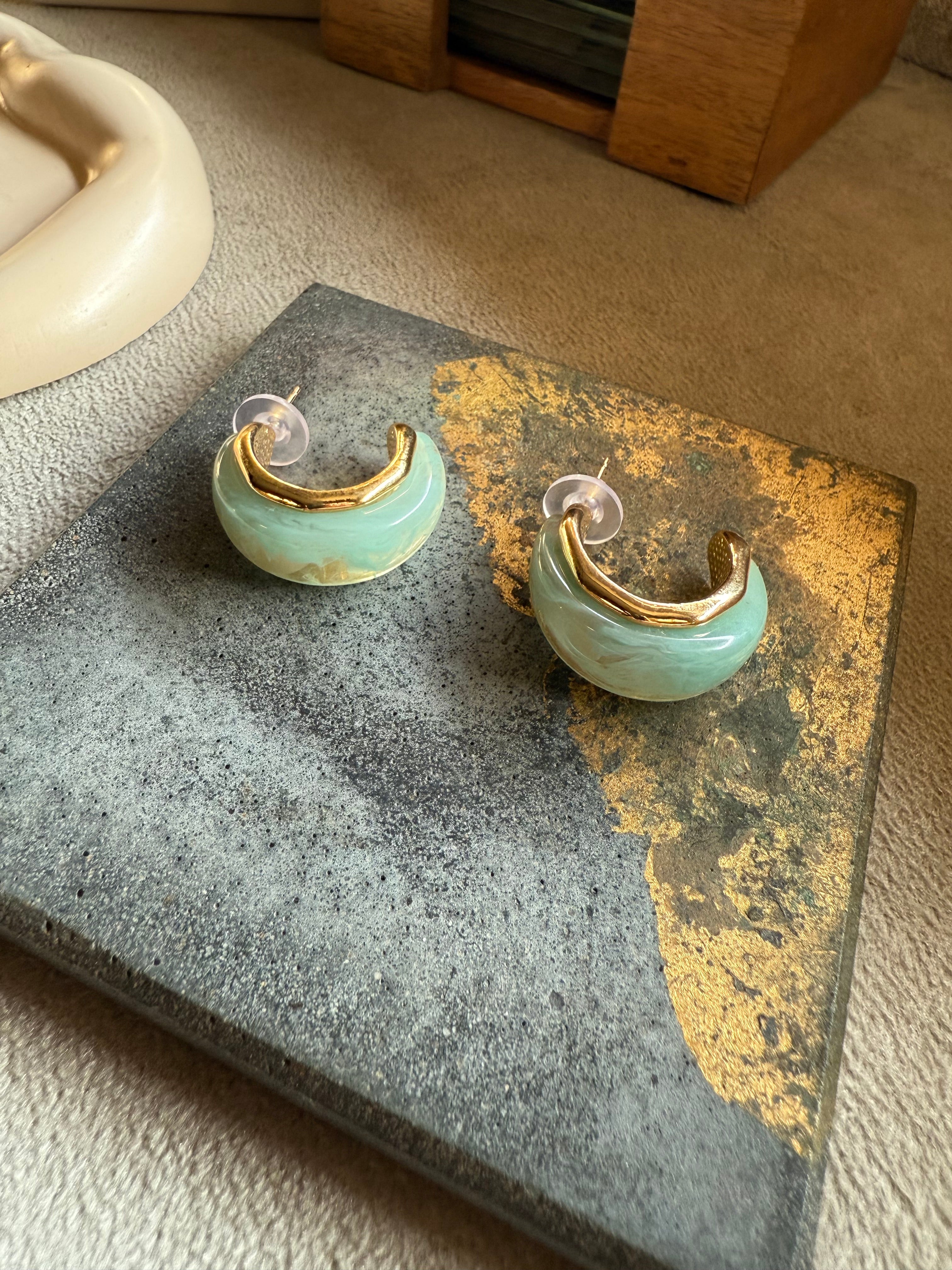"VIENNA" Turquoise Marble Earrings