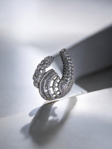 "VIENNA" Diamond Curve Earrings