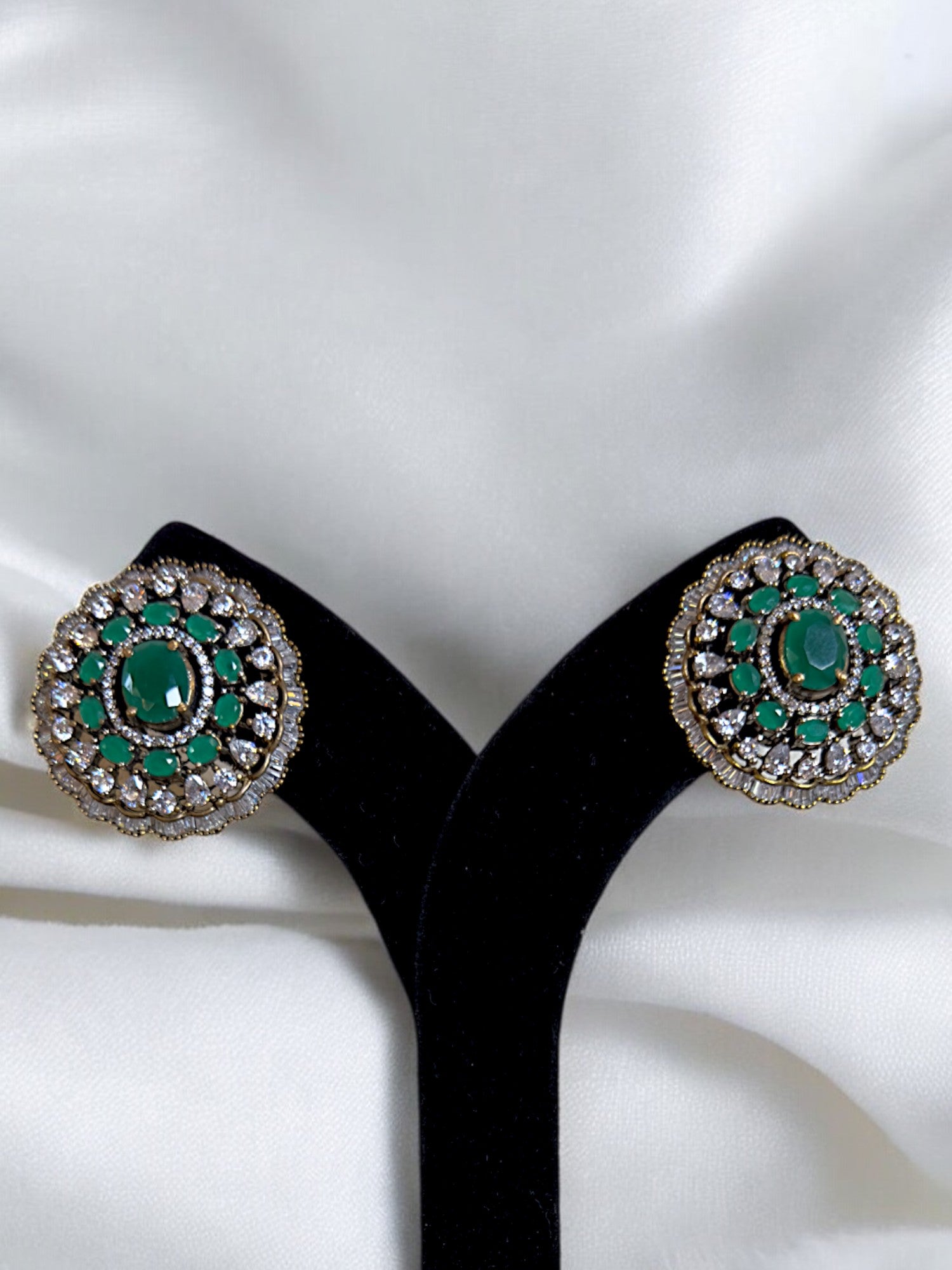 "VIENNA" Emerald Bloom Earrings