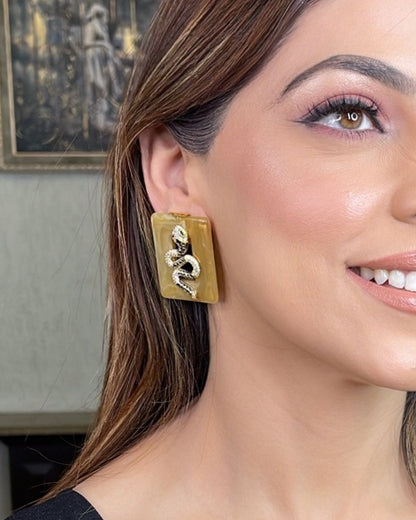"VIENNA" Serpenti Frame Earrings