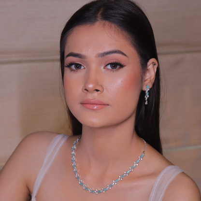 "DMONDE" Serene Blue Diamond Necklace Set