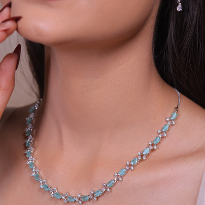 "DMONDE" Serene Blue Diamond Necklace Set