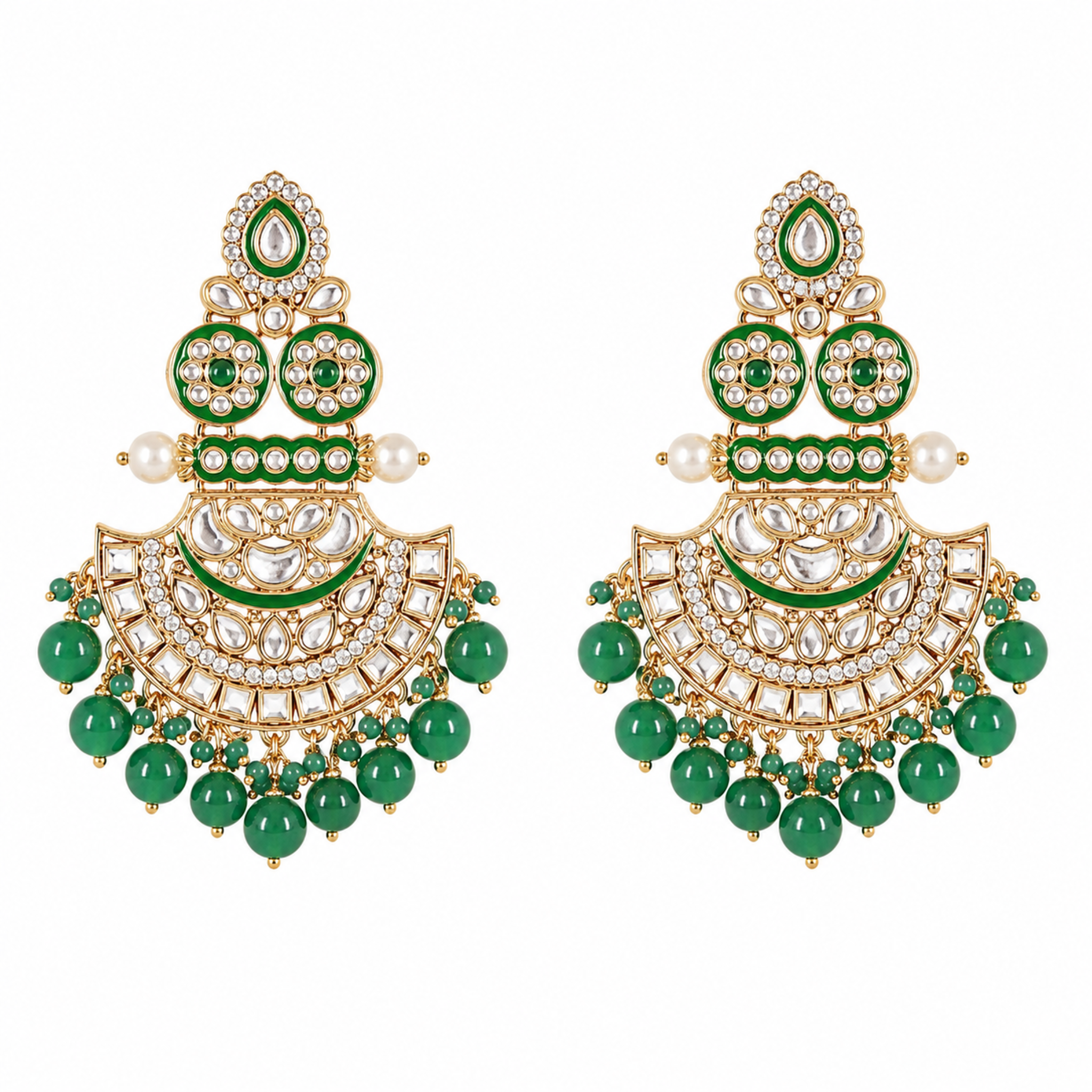 Royale Green Earrings & Tikka Set