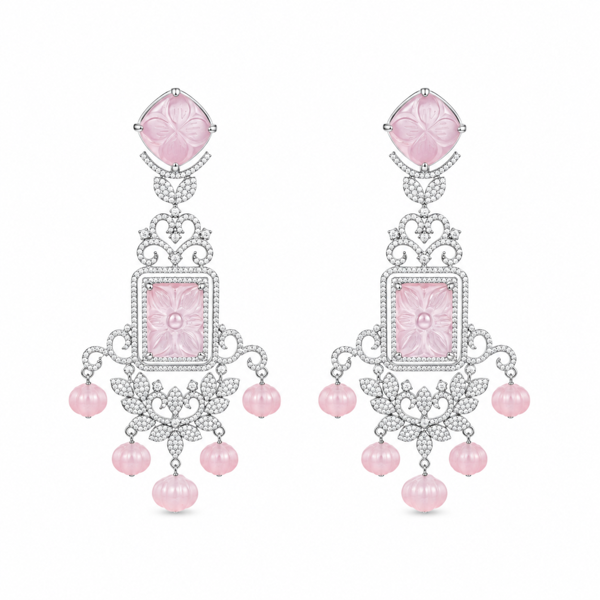 Pink Chandelier Earrings