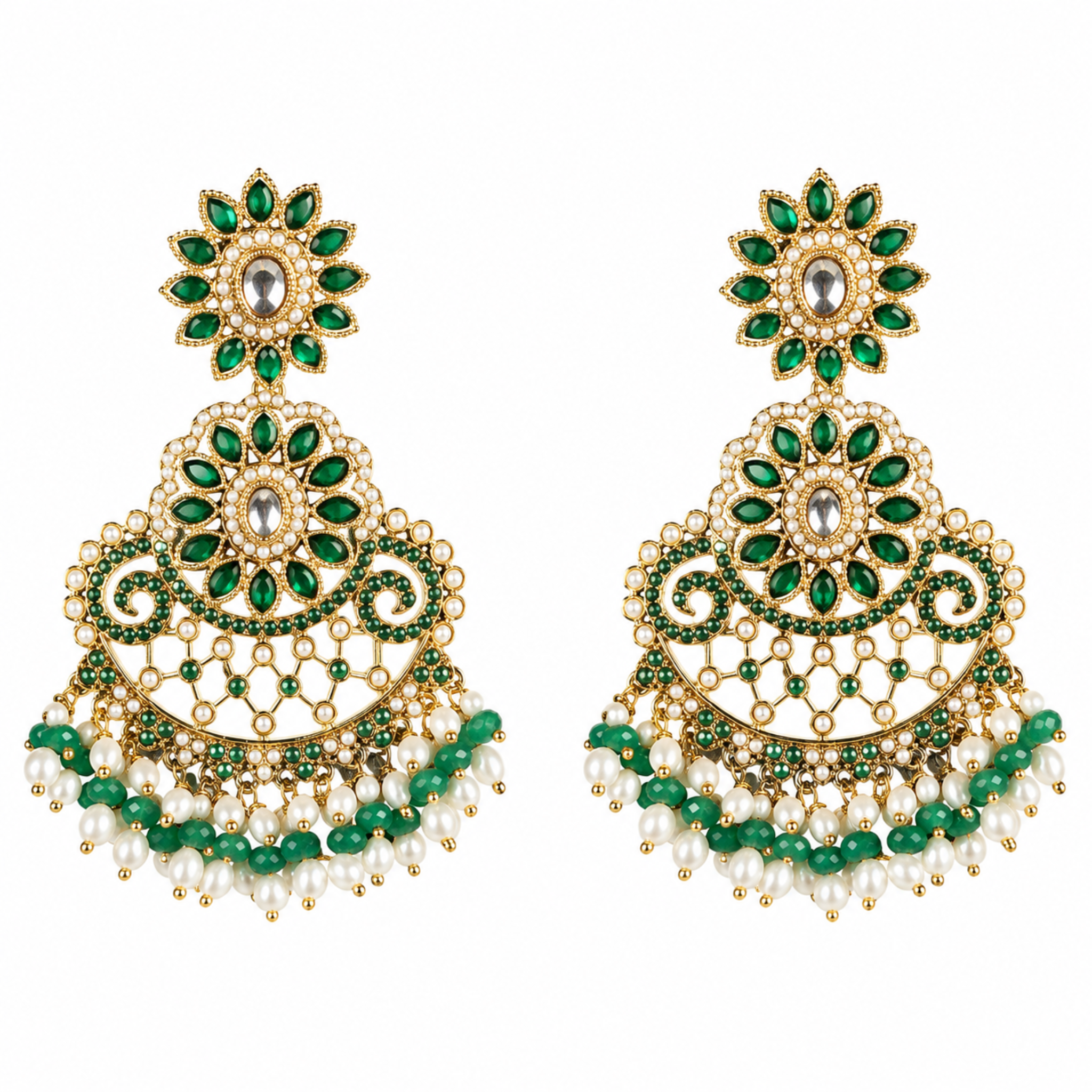 Peacock Green Earrings & Tikka Set
