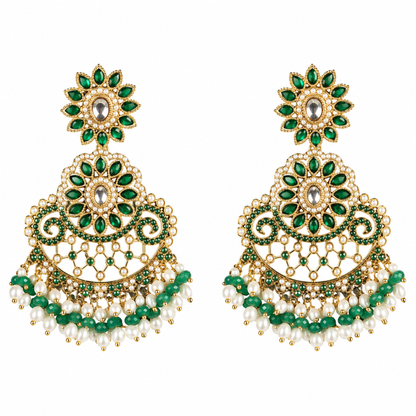 Peacock Green Earrings & Tikka Set