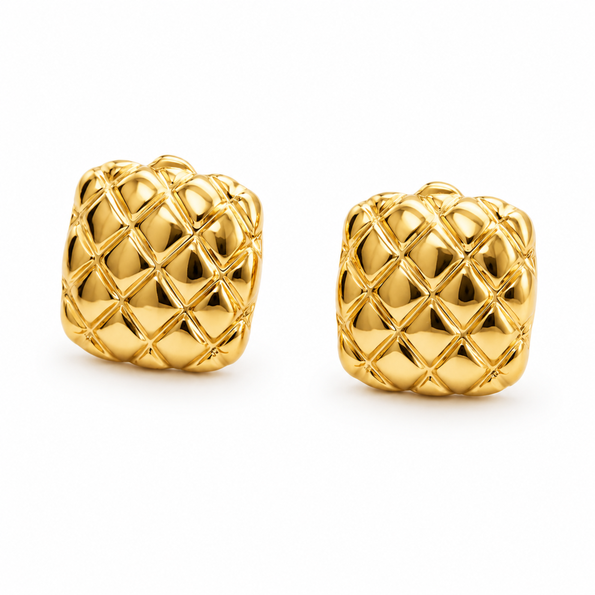Quilted Gold Aura Earrings